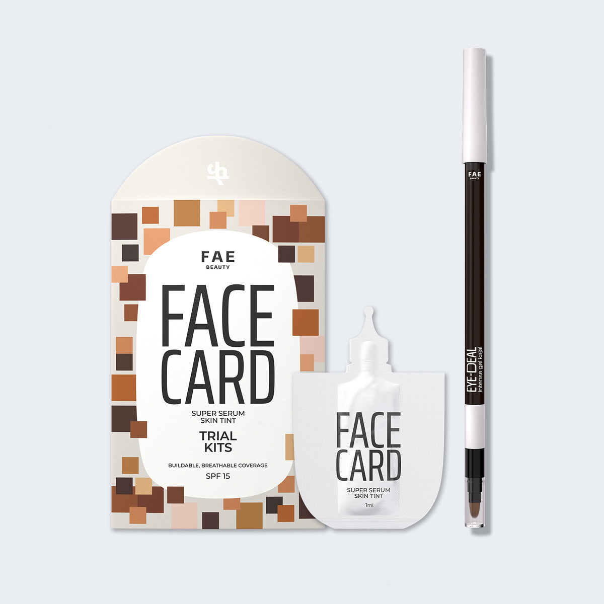Trial Kit: Face Card - 4-in-1 Super Serum Skin Tint + Eye-Deal Kajal Bundle