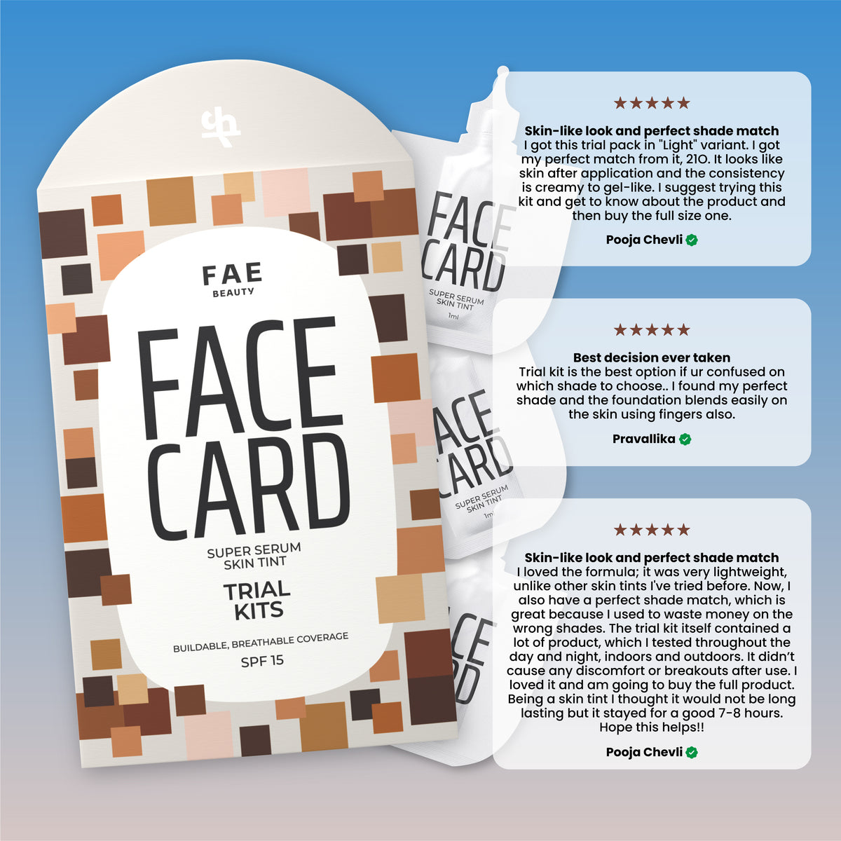 Trial Kit: Face Card - 4-in-1 Super Serum Skin Tint