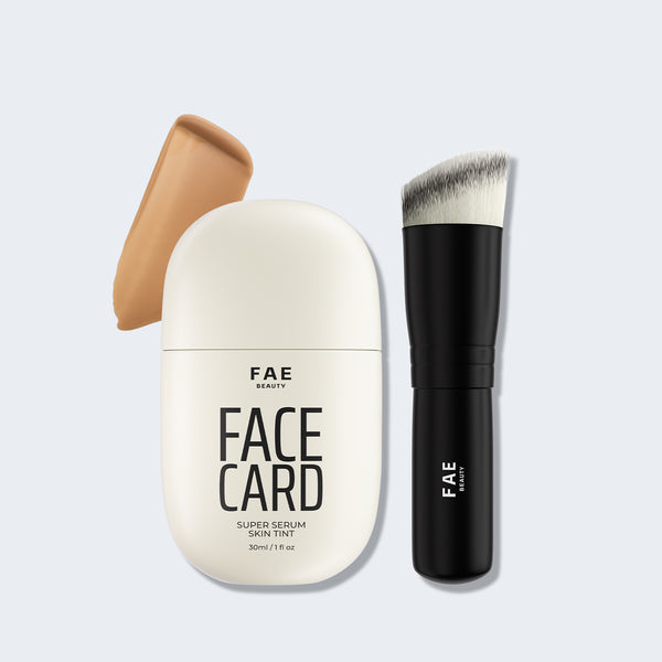 Face Card Super Serum Skin Tint Foundation + Brush Bundle