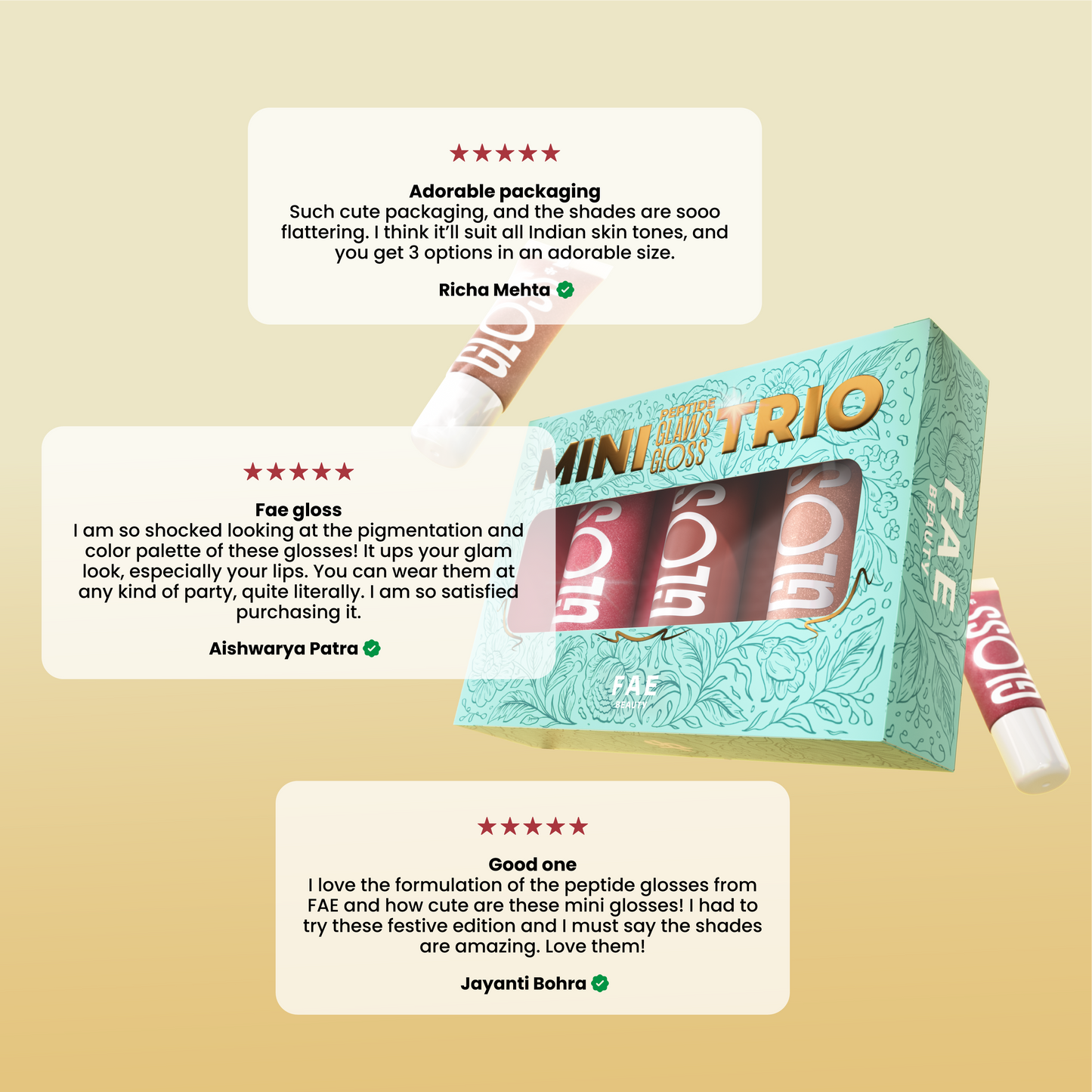 Festive Mini Peptide Glaws Gloss Trio