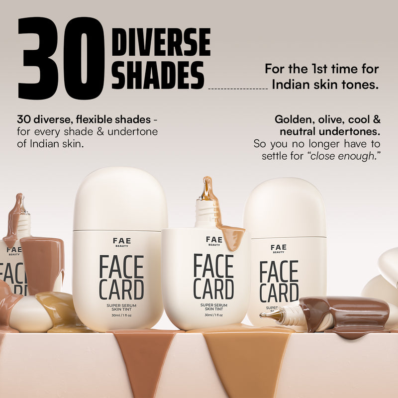 Face Card Super Serum Skin Tint Foundation + Brush Bundle