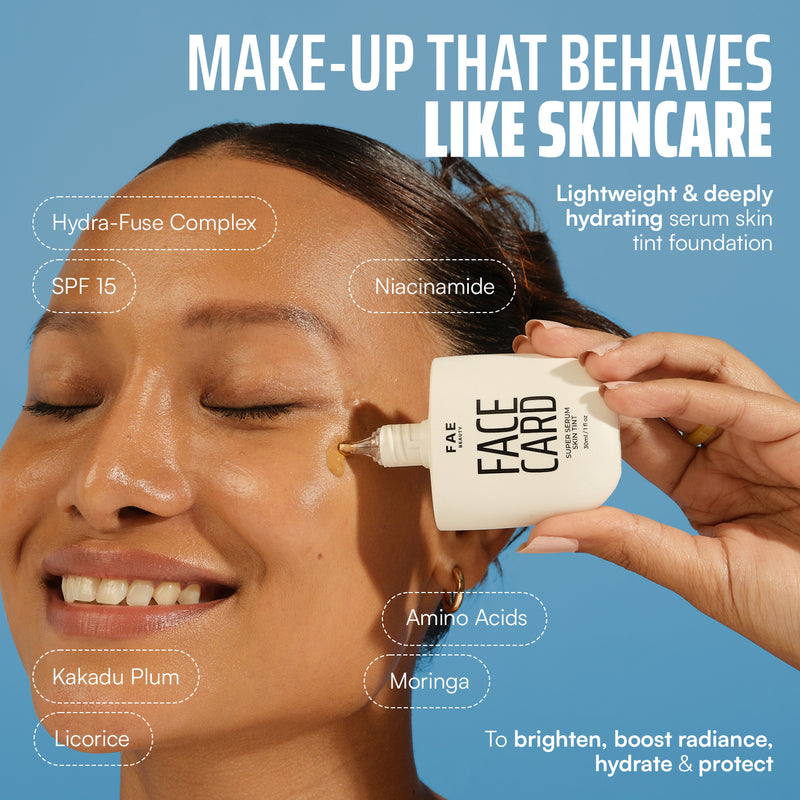 Face Card Super Serum Skin Tint Foundation + Brush Bundle