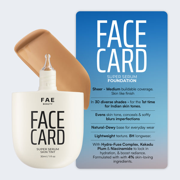 Face Card Super Serum Skin Tint Foundation + Brush Bundle